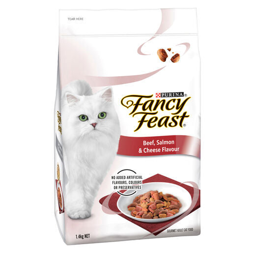 Fancy Feast DRY Beef Salmon & Cheese Adult Dry Cat Food 1.4kg (4)