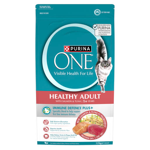 PURINA ONE Cat Adult Dry Healthy Salmon & Tuna 1.5kg