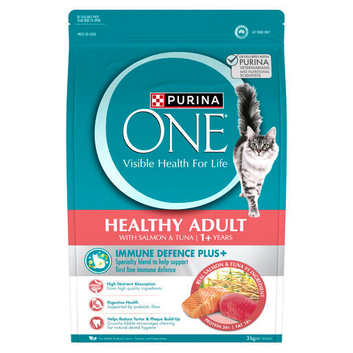 PURINA ONE Cat Adult Dry Healthy Salmon & Tuna 3kg
