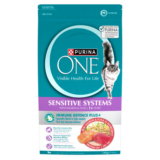 PURINA ONE Cat Adult Dry Sensitive Salmon & Tuna 1.4kg