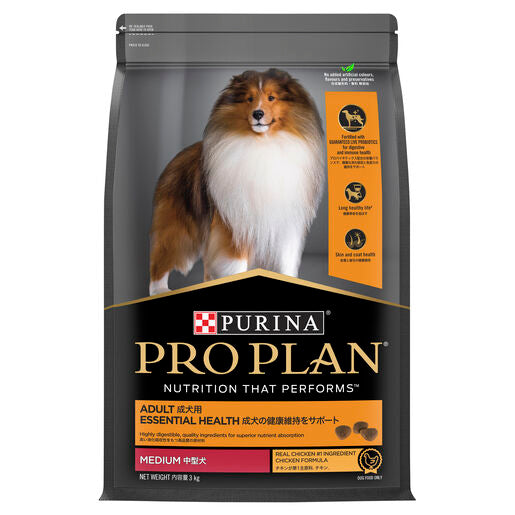 PRO PLAN Adult Medium Breed Chicken Dry Dog Food 3Kg