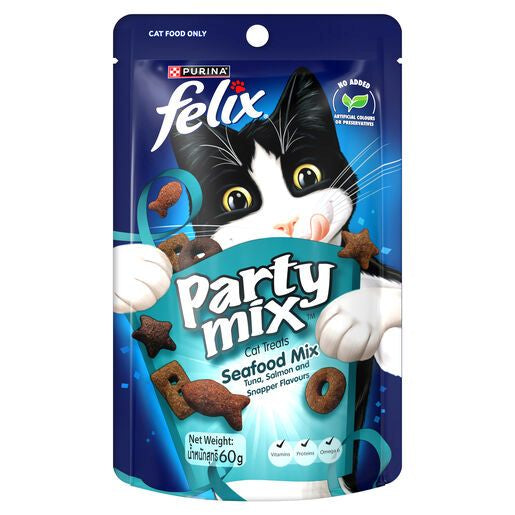 FELIX Cat Party Mix Seafood Mix Treats 60g (8)