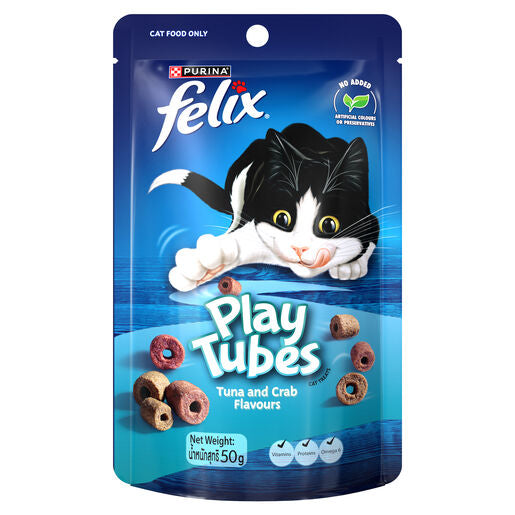 FELIX Cat Play Tubes Tuna & Crab Treats 50g (8)