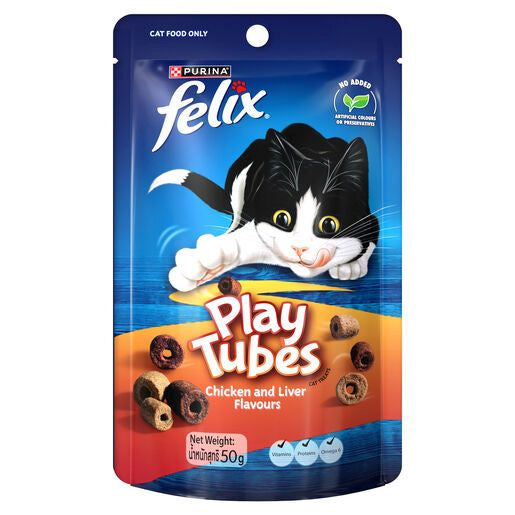 FELIX Cat Play Tubes Chicken & Liver Treats 50g (8)
