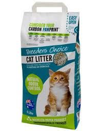 Breeders Choice Litter 6 Litre Pet Supplies Perth WA accessory, showing 2kg of cat or small animal bedding in a clear bag.