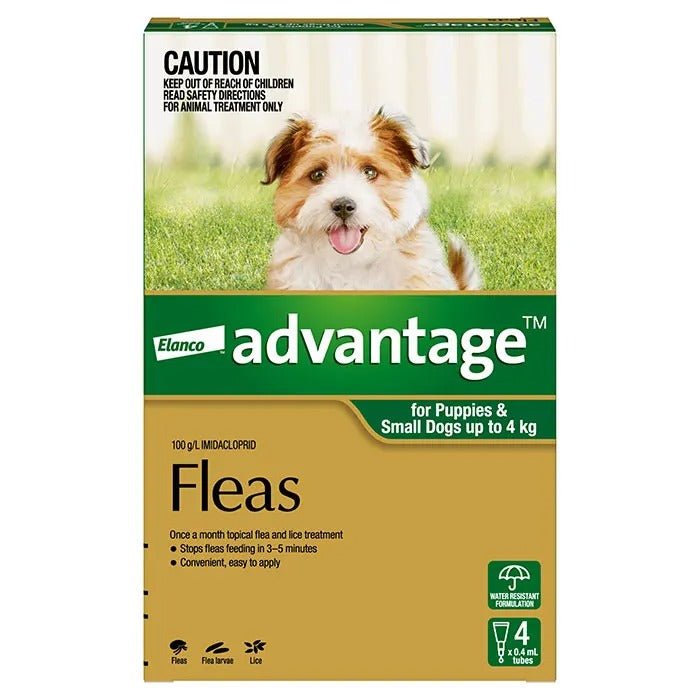 Advantage Puppy / Small dog Green 4's (under 4kg)