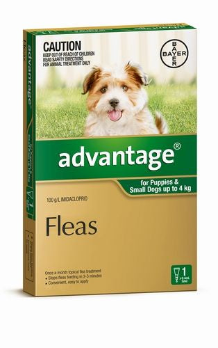 Advantage Single Puppy/Small Dog Green (up to 4kg)