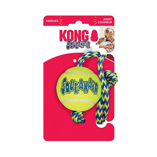KONG AirDog Squeaker Ball w Rope Medium