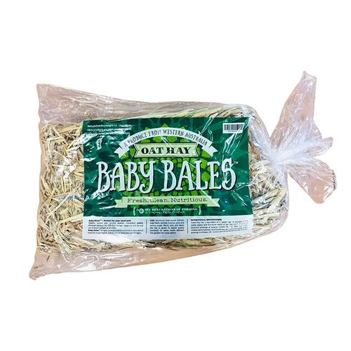 Baby Bales Oaten Hay from Pet Supplies Perth WA, showing a 20L bale of fresh, high-quality oat hay for small animals.