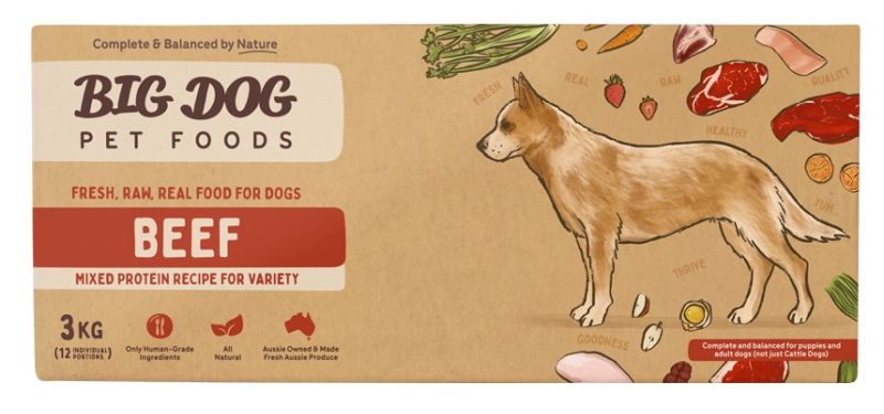 BIG DOG BARF Frozen Beef 3kg (4/ctn)