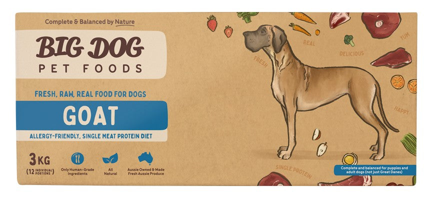 BIG DOG BARF Frozen Goat 3kg (4/ctn)