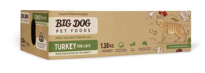 BIG DOG BARF Frozen CAT Turkey 1.38kg (ctn/8)