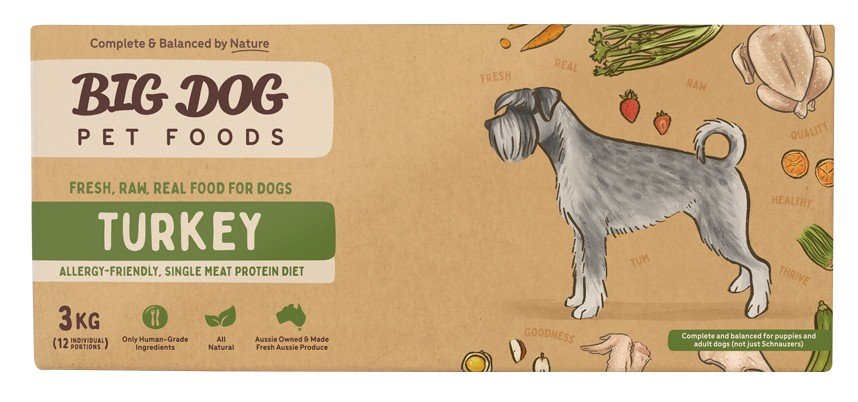 BIG DOG BARF Frozen Turkey 3kg (4/ctn)