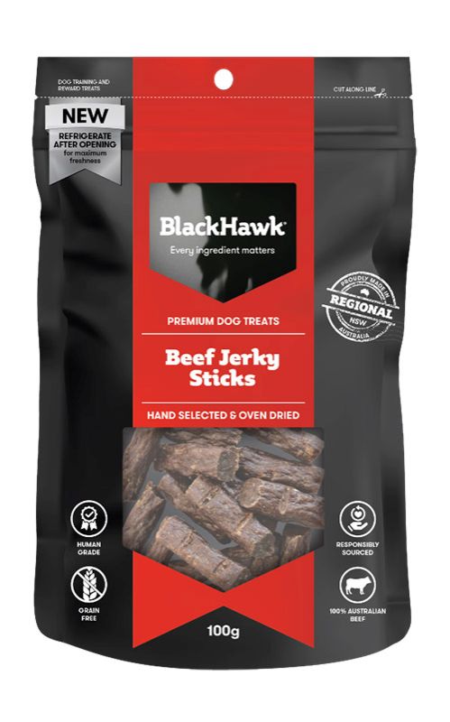 Black Hawk Dog Treat Beef Jerky Sticks 100g