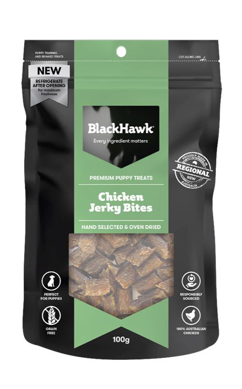 Black Hawk Dog Treat Puppy Chicken Jerky Bites 100g