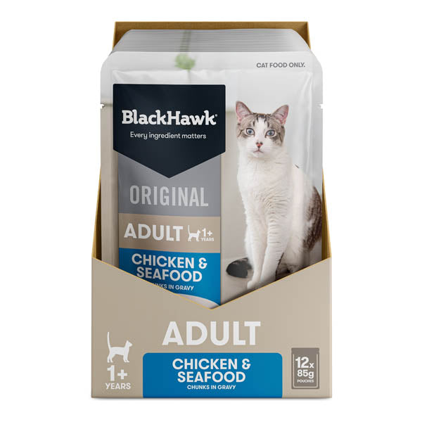 Black Hawk CAT Original Chicken Seafood in Gravy Pouch 85g (12)