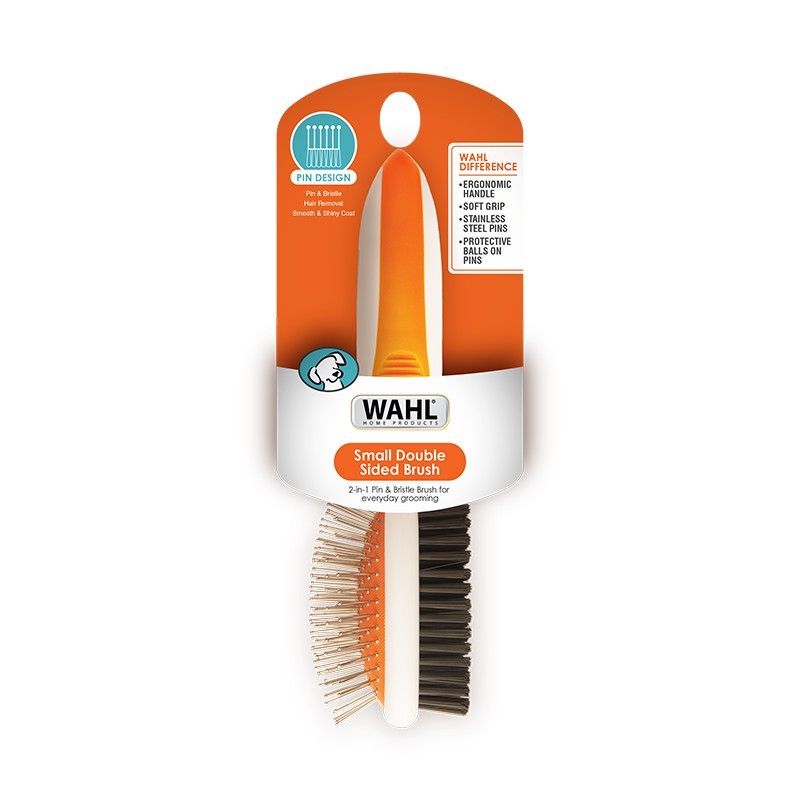 WAHL Double Sided Pin Brush Small Orange/White