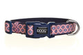DOOG Gromit collar - navy blue w red chevron - large (42-62cm)