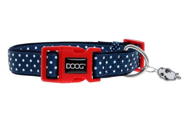 DOOG Stella collar - Navy with white spots collar- Medium