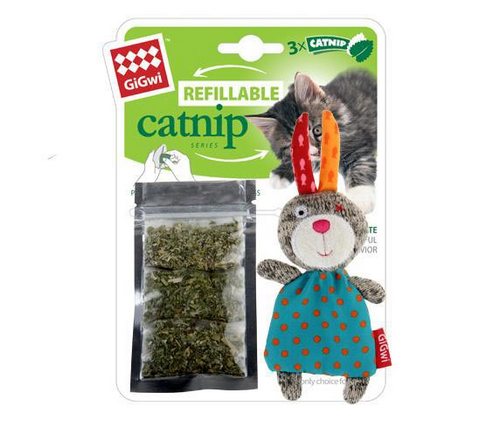 GIGWI Cat Refill Catnip Multi Teabag Rabbit 7055
