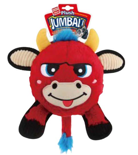 GIGWI Dog Jumball Plush Red Bull Medium 10049