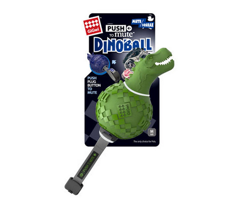 GIGWI Dinoball Triceratops Push To Mute Green 6460