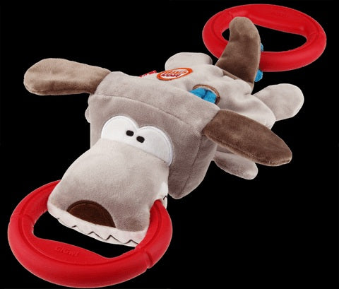 GIGWI Iron Grip Plush TPR Tug Dog 8113