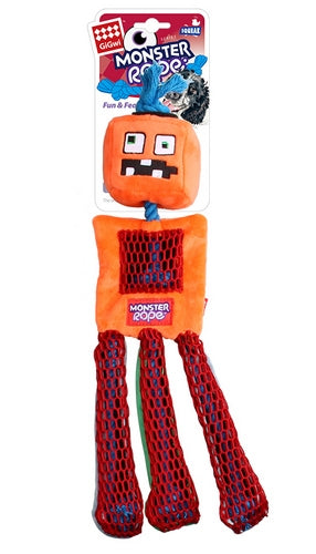 GIGWI Monster Rope Squeaker Orange Medium/Large 8020