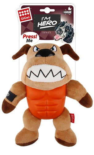 GIGWI Im Hero Armour Dog Plush with Squeak 8092