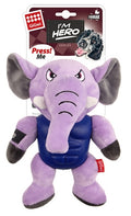 GIGWI Im Hero Armour Elephant Plush Squeak 8093