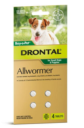 Drontal Small Dog 4 Tablets (One tablet treats 3kg)