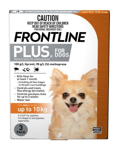 Frontline Small Dog Orange 3's (up to 10kg)