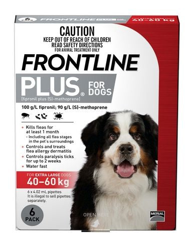 Frontline XLarge Dog Red 6's (40-60kg)