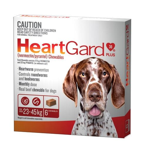 Heartgard Plus Large Dog 23-45kg Brown 6's