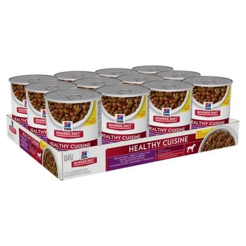 Hills Science Diet Canine Adult Braised Beef Carrots & Peas Stew 354g (12)