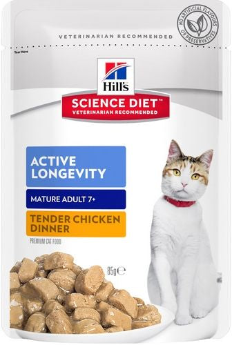 Hills Science Diet Feline Adult Chicken 7+ 85g Pouch (12)