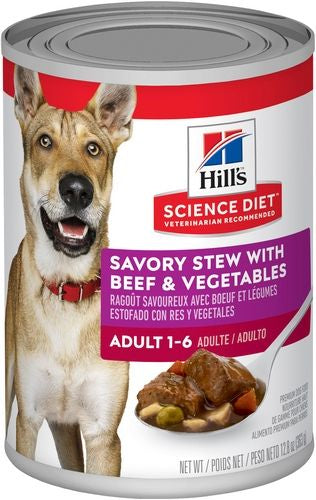 Hills Science Diet Canine Adult Savoury Stew With Beef & Vegetables 363g (12)