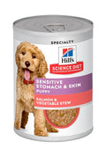 Hills Science Diet Puppy Sensitive Skin Stomach Salmon & Veg 354g (12)