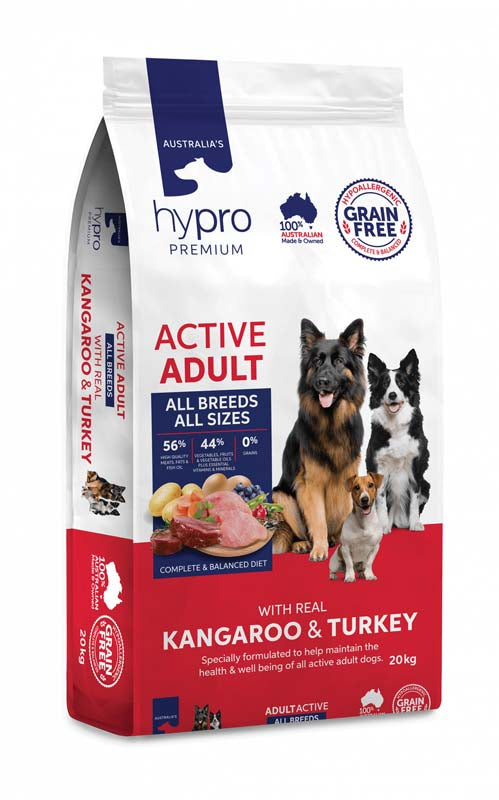 HYPRO Premium Grain Free Active Kangaroo & Turkey 20Kg