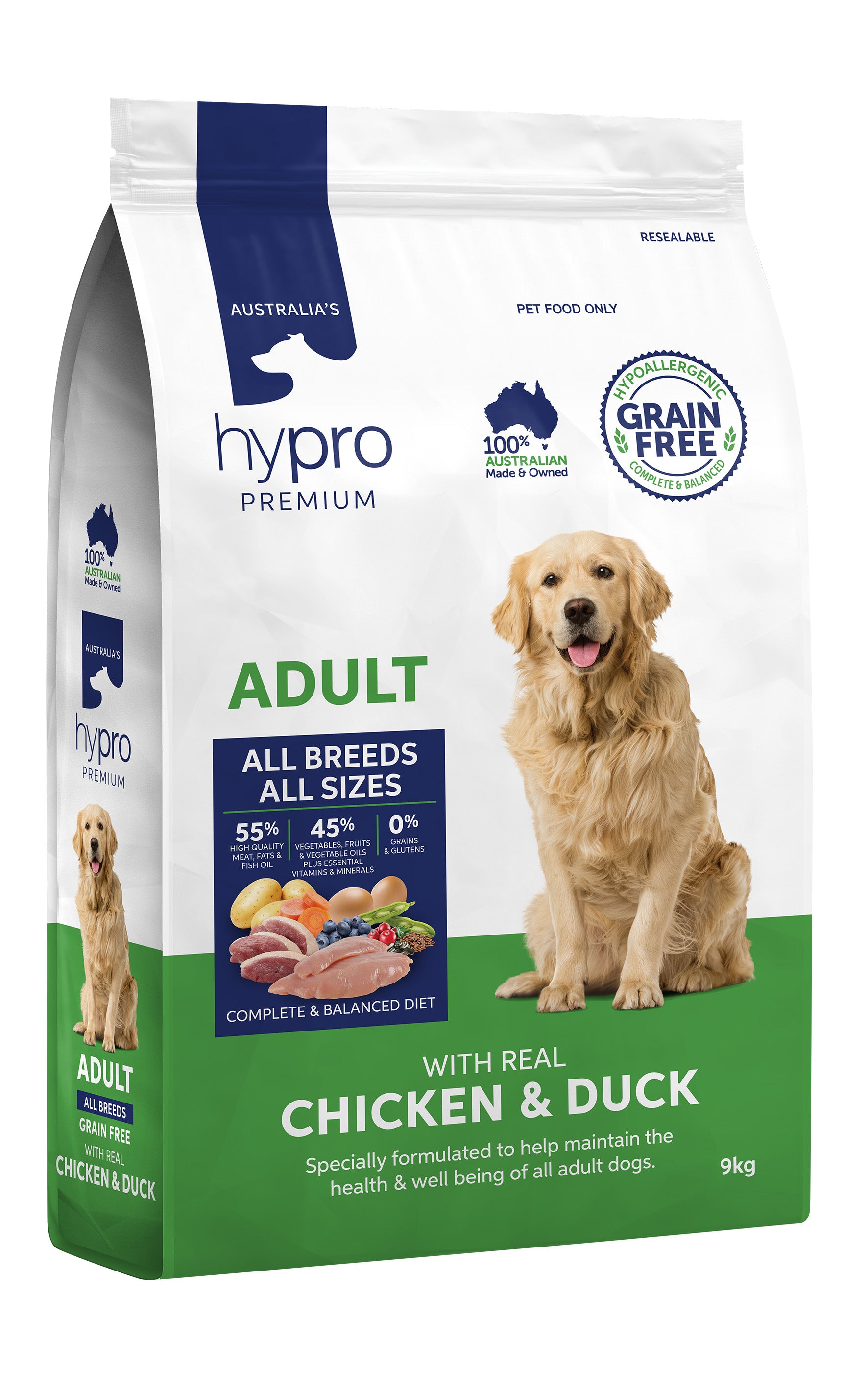 HYPRO Premium Grain Free Adult Chicken & Duck 9Kg