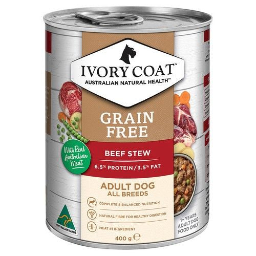 IVORY COAT Dog Adult Grain Free Beef Stew 400g (12)