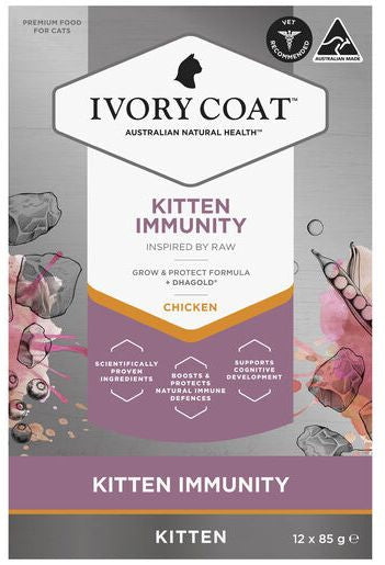 IVORY COAT Kitten RAW IMMUNITY Chicken 85g (12)