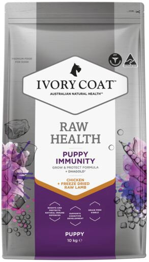 IVORY COAT Puppy RAW HEALTH Immunity Chicken + Freeze Dried Lamb 10kg