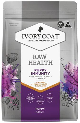 IVORY COAT Puppy RAW HEALTH Immunity Chicken + Freeze Dried Lamb 1.8kg