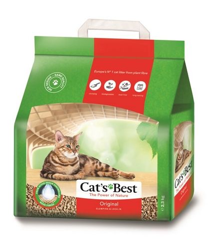 Cats Best Oko Plus cat litter in a 5L (2.1kg) bag, showing biodegradable clumping cat litter from Pet Supplies Perth WA.