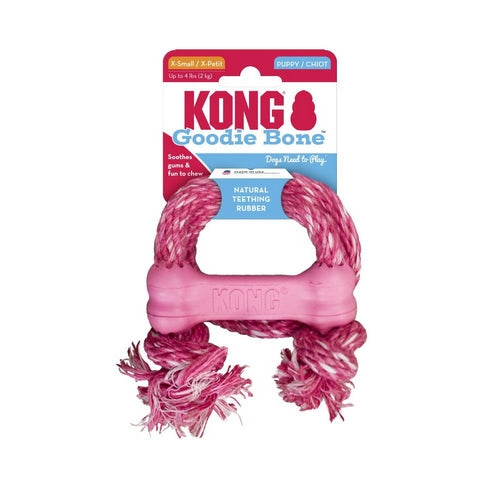 KONG Puppy Goodie Bone with Rope Extra Small