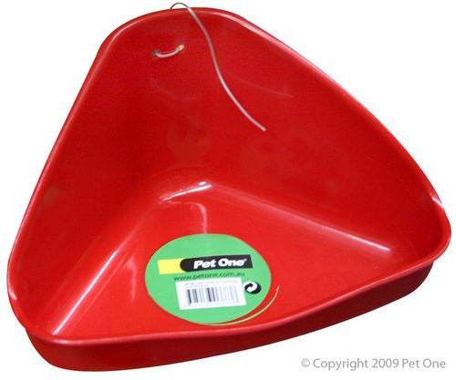 PET ONE Corner Toilet For Guinea Pig Small 16x10cm Red Blue