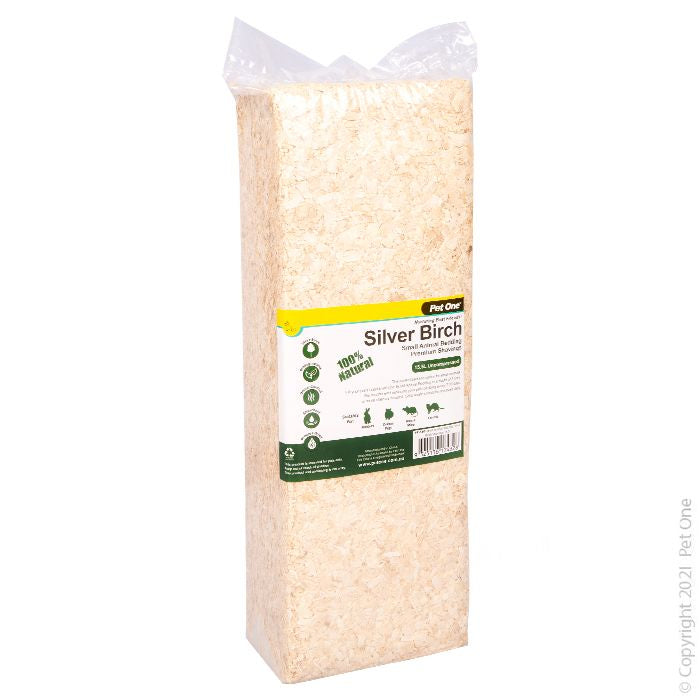 PET ONE Small Animal Bedding Silver Birch Shavings 1kg/15.5L