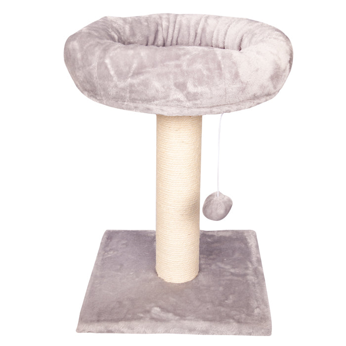 PET ONE Scratching Tree Post w/Bed & Ball 35 x 35 x 50cm LIGHT GREY