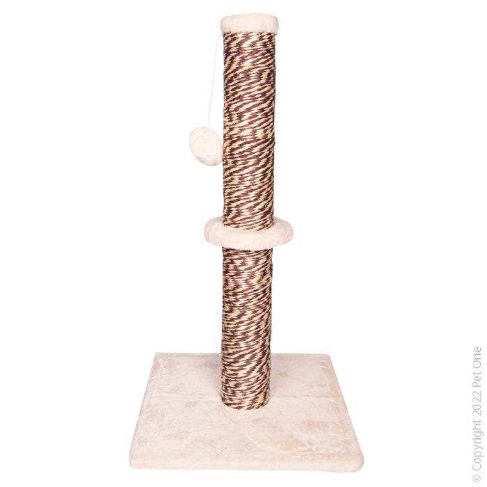 PET ONE Scratching Tree Post W/ball 35 x 35 x 67cm Cream
